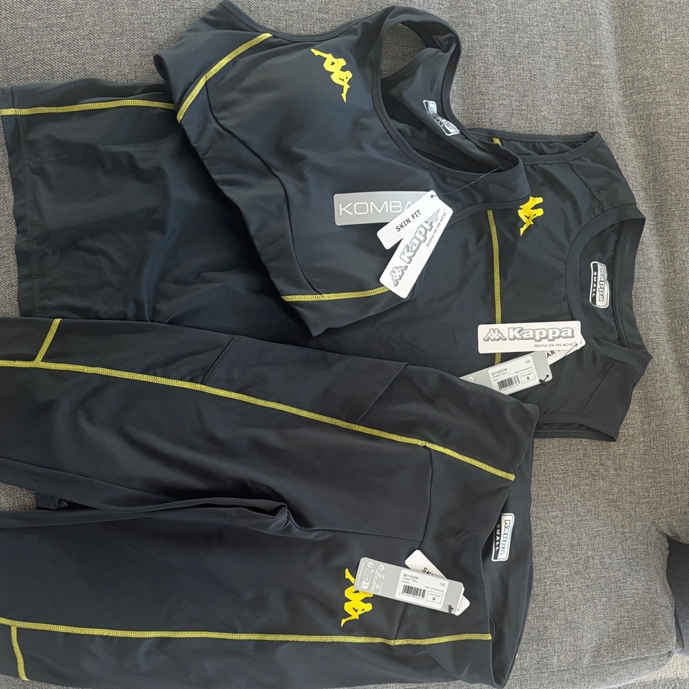 Kappa Black and Yellow Leggings Set